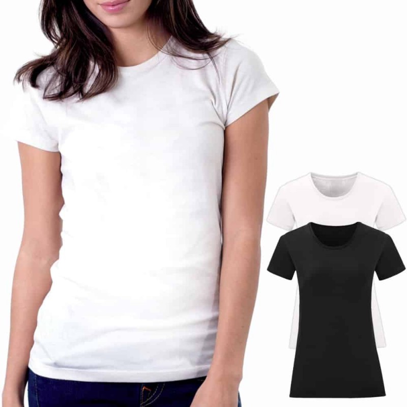 T-shirt da donna in cotone basic