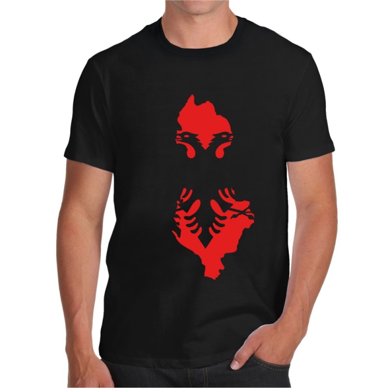 T-shirt con bandiera albania grifone albania banner shqip griffin uomo