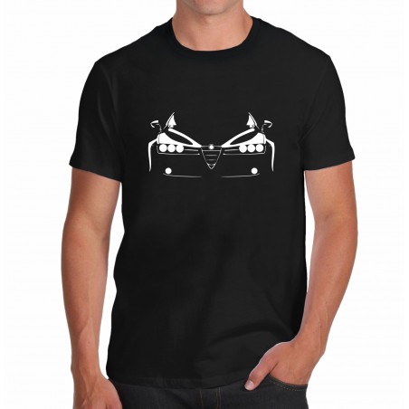 T-shirt nera ispirata auto italiana appassionati sport car meccanica motore macchina vintage uomo