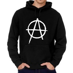 Felpa nera con cappuccio anarchia anarchico sociale libertà politica movimento cultura popolare scuola studente uomo