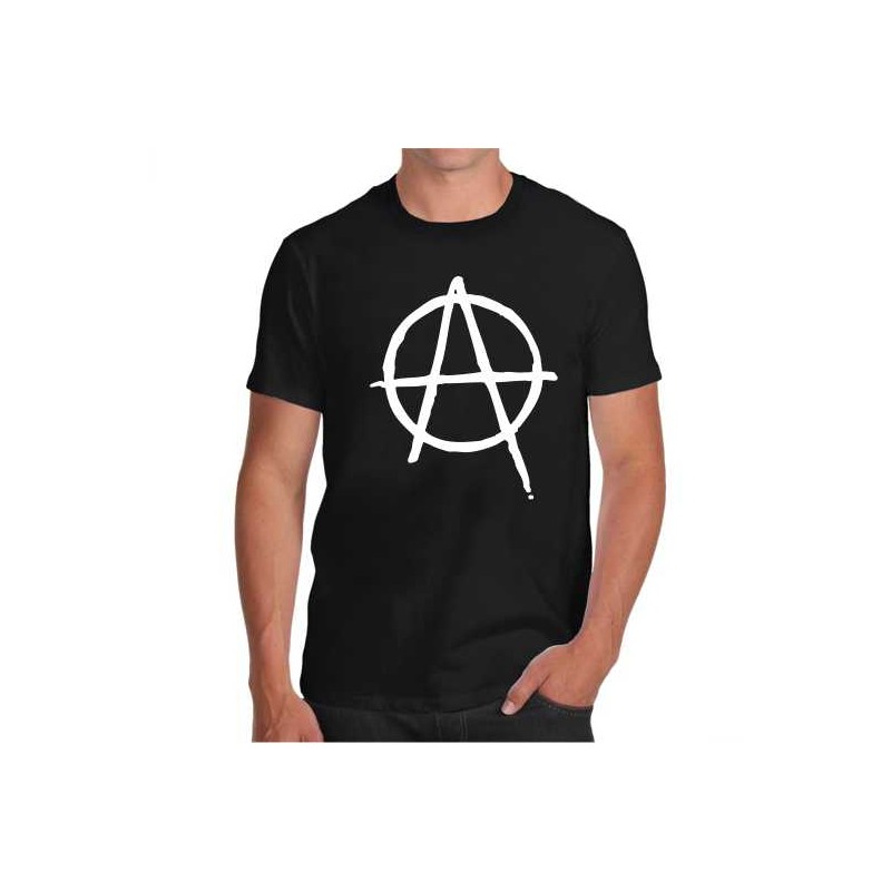 T-shirt nera anarchia anarchico sociale liberta'politica movimento cultura popolare scuola studente uomo
