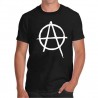 T-shirt nera anarchia anarchico sociale liberta'politica movimento cultura popolare scuola studente uomo