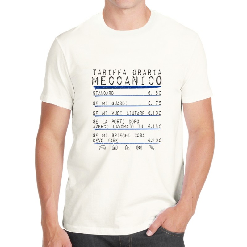T-shirt Tariffa Meccanico bianca