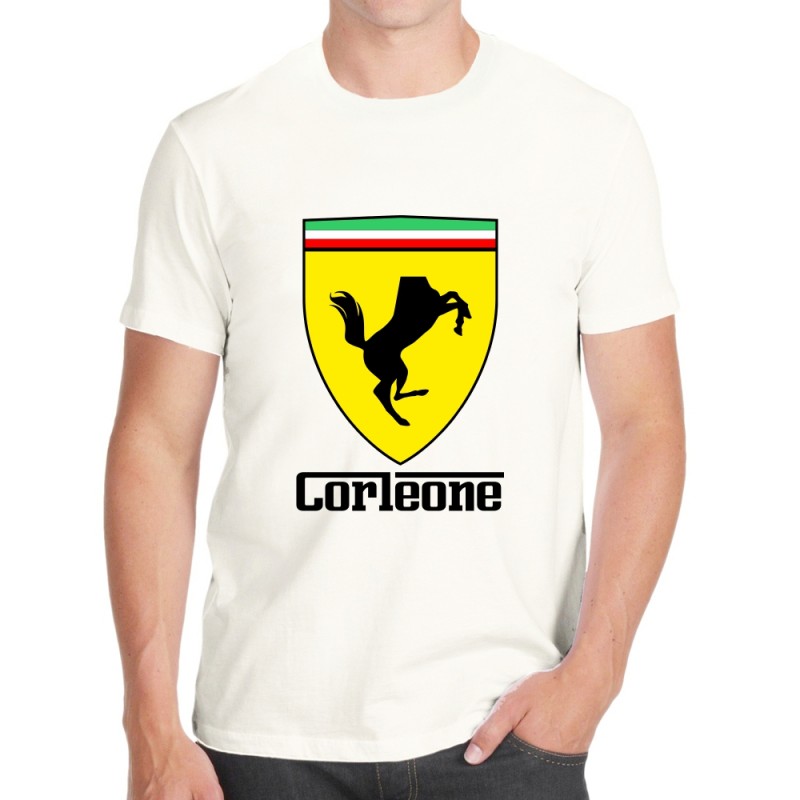 T-shirt cavallino Corleone film gangster italo americani divertente bianca